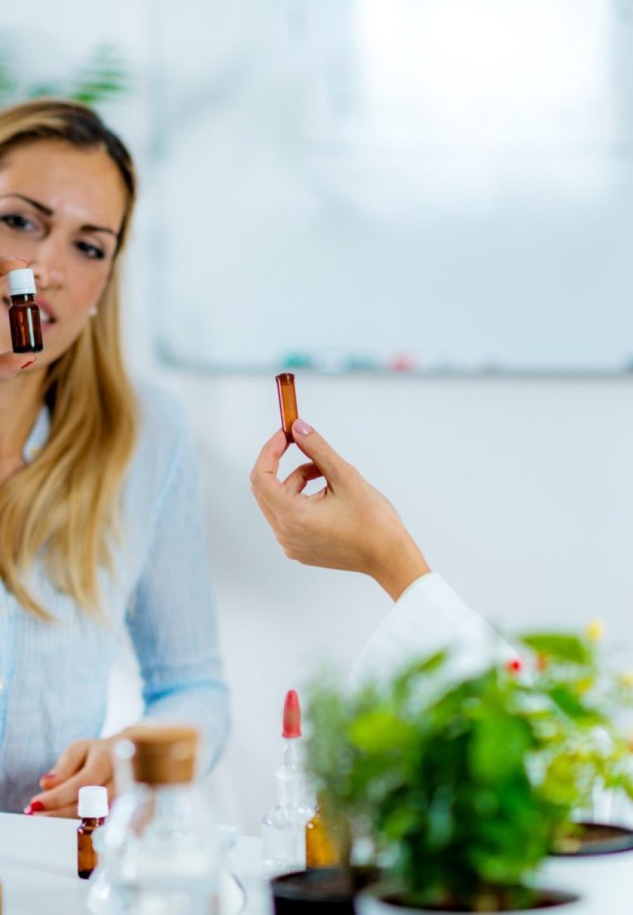 Homeopathy. Woman visiting a homeopath